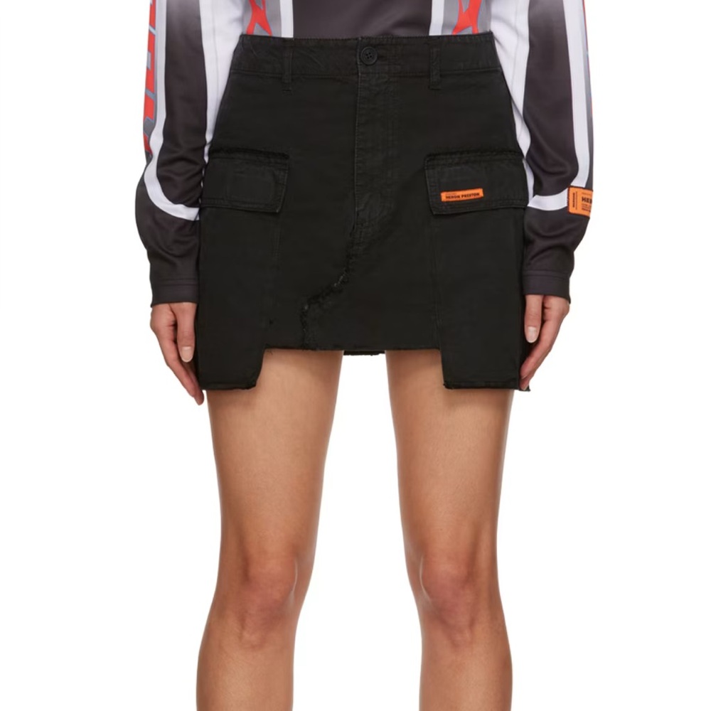 Heron Preston Black Faded Miniskirt